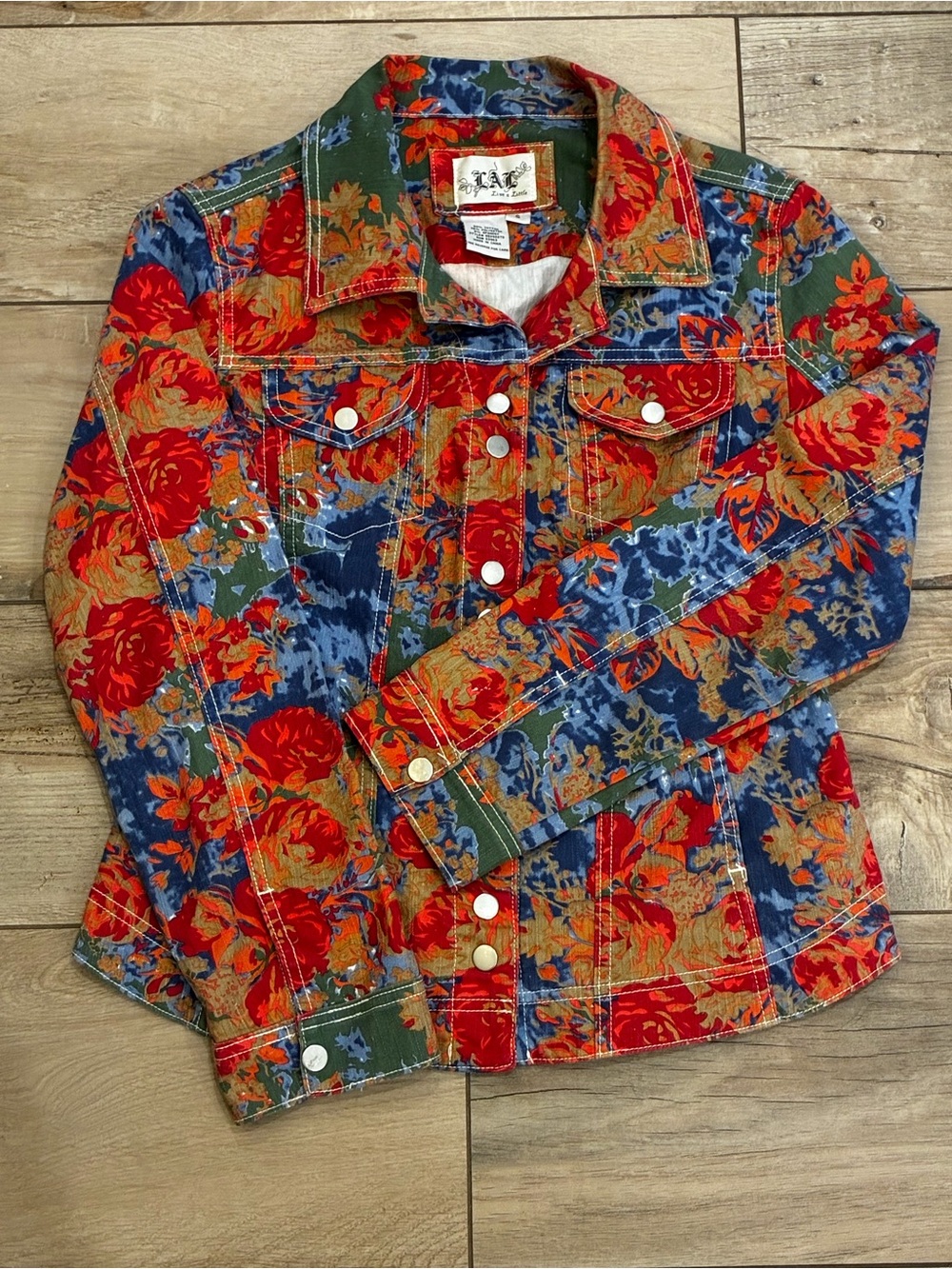 Live a Little Floral Print Top in Red, Blue & Green